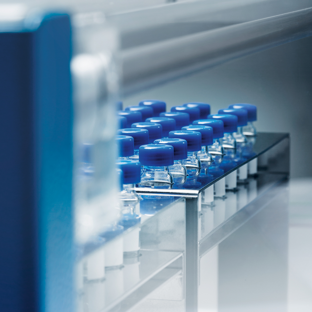 Samples in rack for dissolution tester
