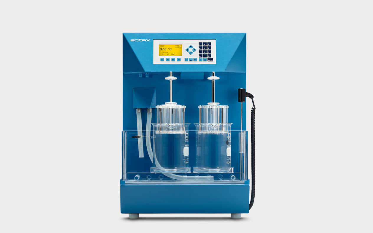 Tablet disintegration tester with 2 independent stations